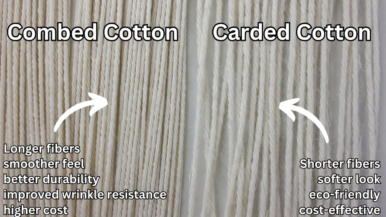 Cover Image for Combed Cotton vs Carded Cotton Yarn: Key Differences