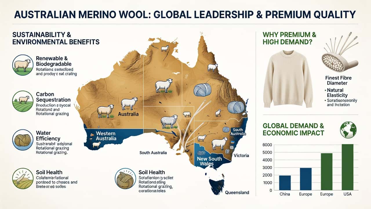 Cover Image for Quale paese è il maggior produttore di lana merino? L'Australia è in testa