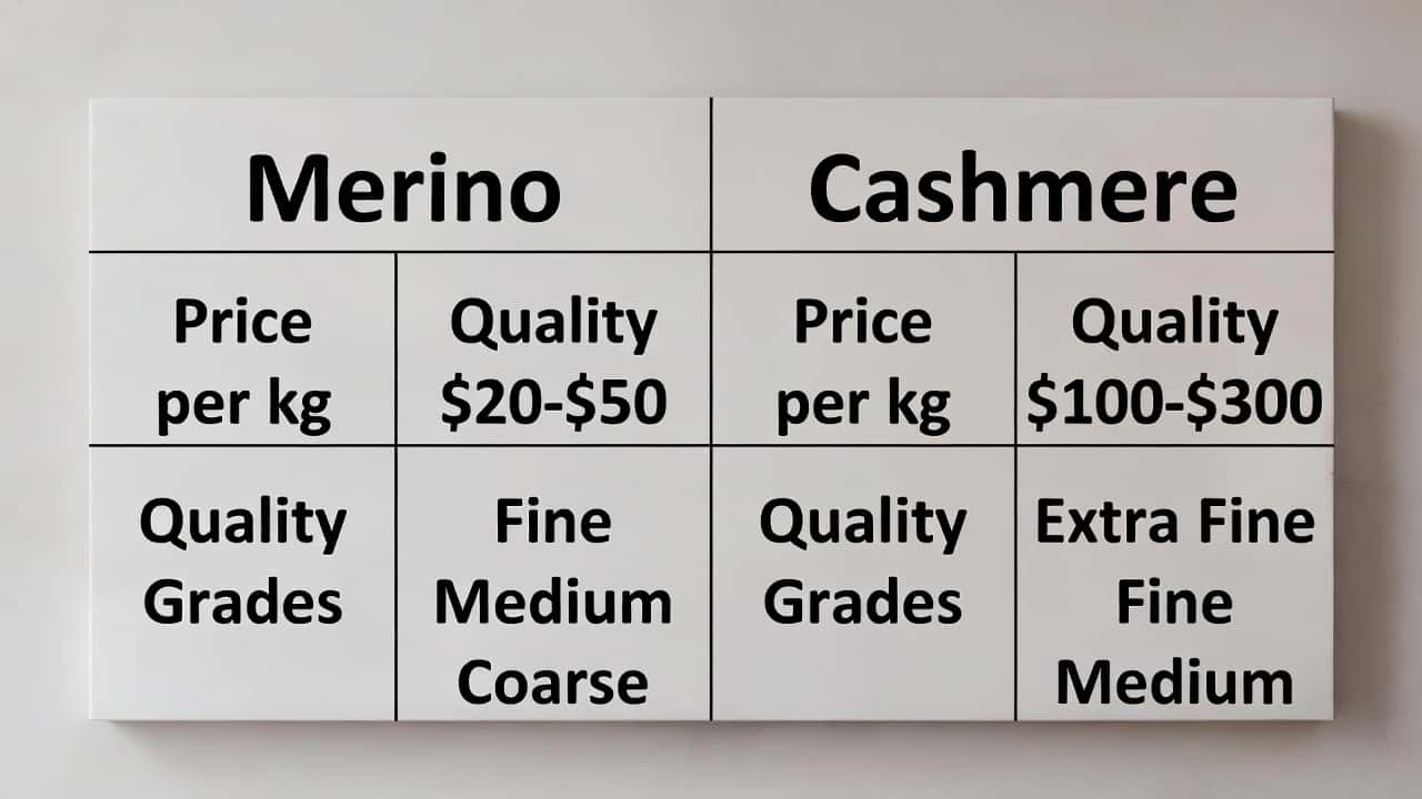 Cover Image for ¿Es el merino más caro que el cachemir? Comparación de precios
