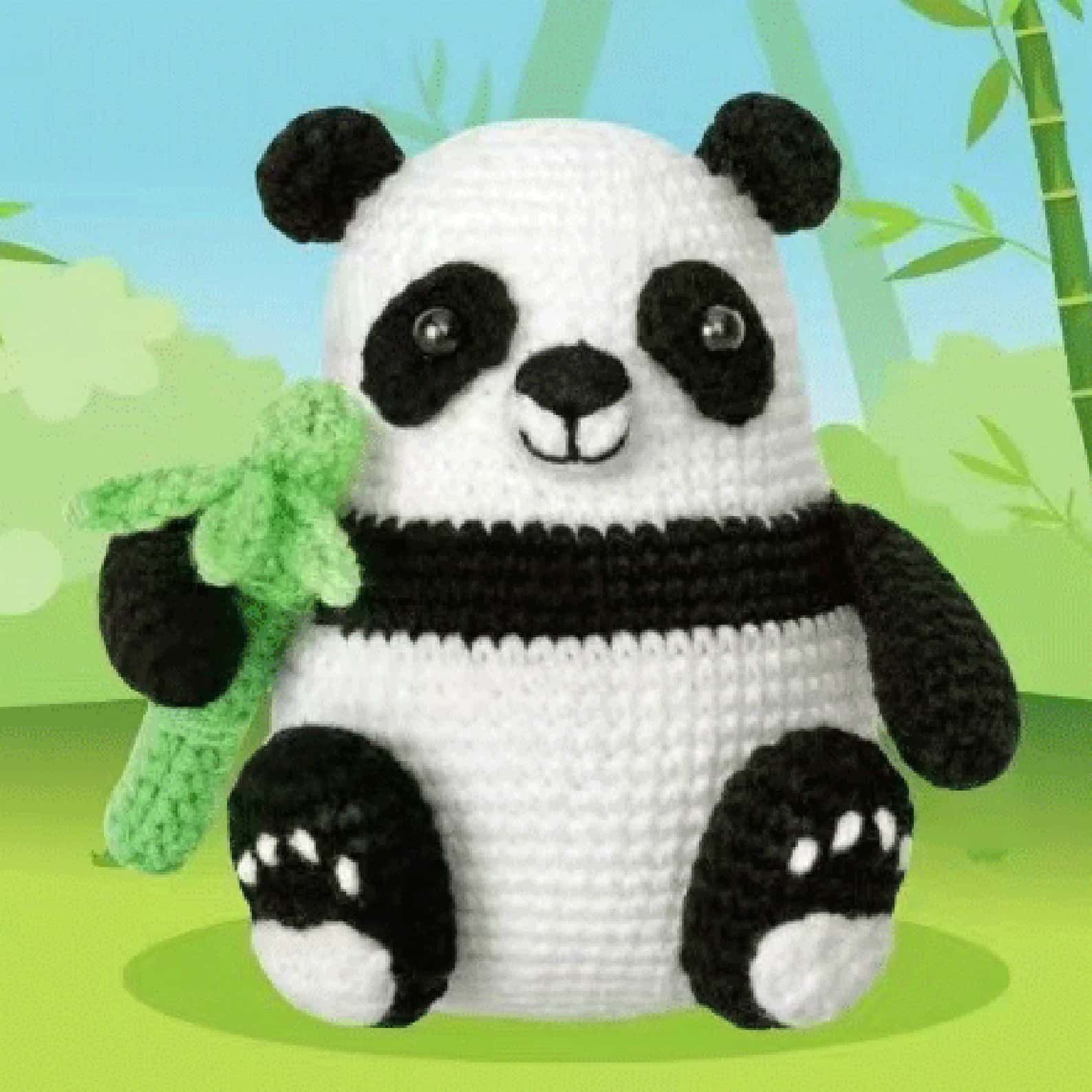 DIY Crochet Kit for Beginners - Panda Amigurumi with Bamboo Accessory