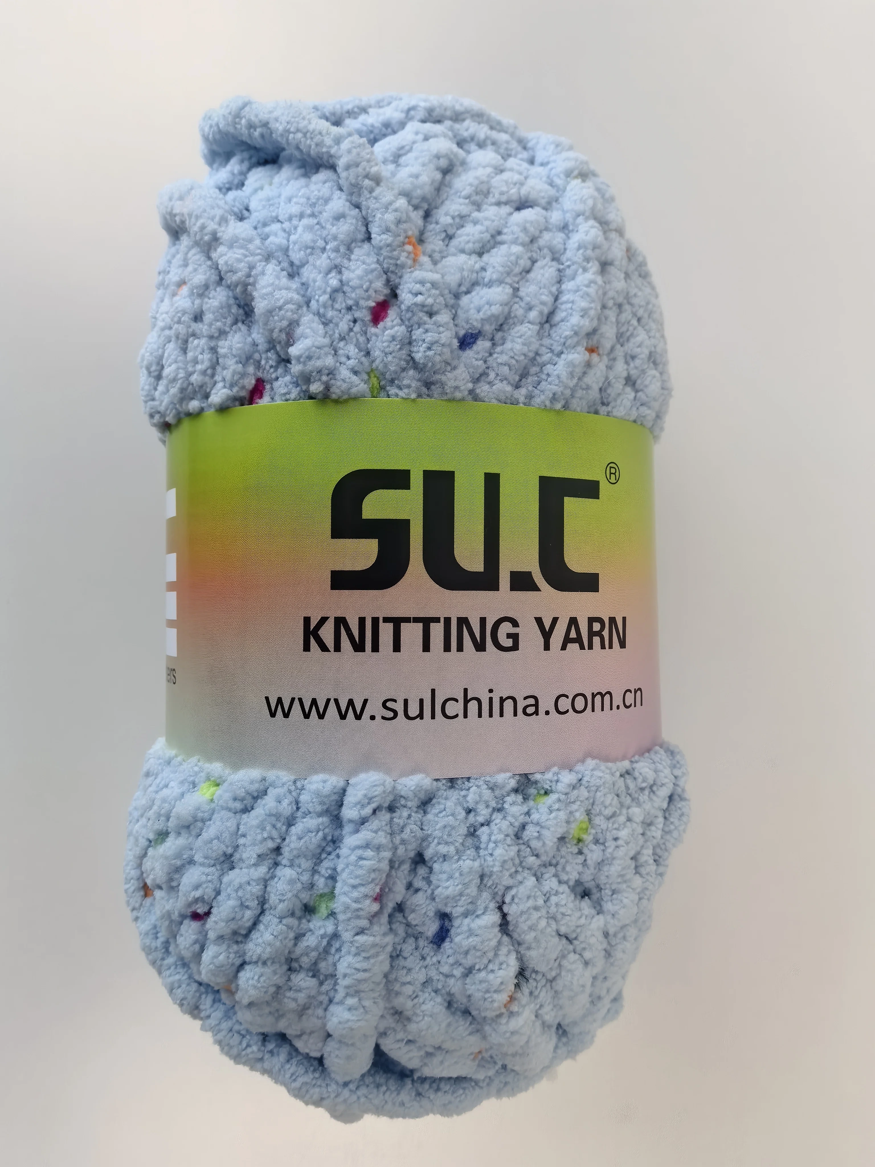 Baby Blanket Yarn with Primary Colorful Spots- Super Bulky - for Knitting/Crochet