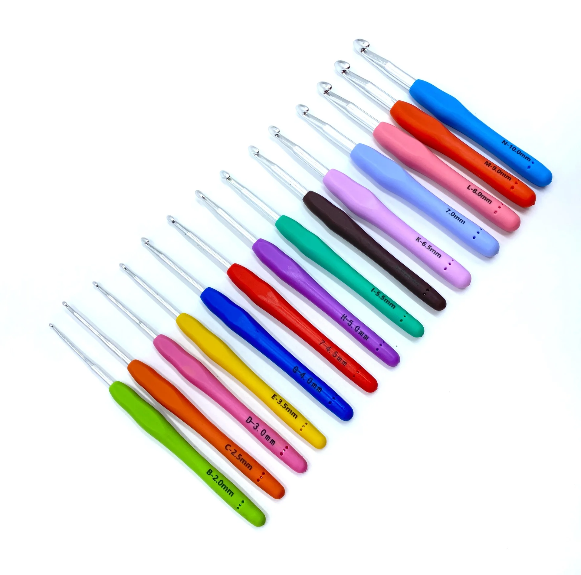 Set de ganchillos ergonómicos, 2,0 mm–6,0 mm mangos suaves para principiantes y proyectos DIY