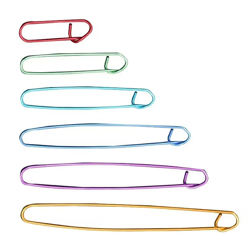 Marcadores de puntos de aluminio 6 piezas, marcadores de imperdibles de tejido para jerséis, guantes y crochet (6 colores)