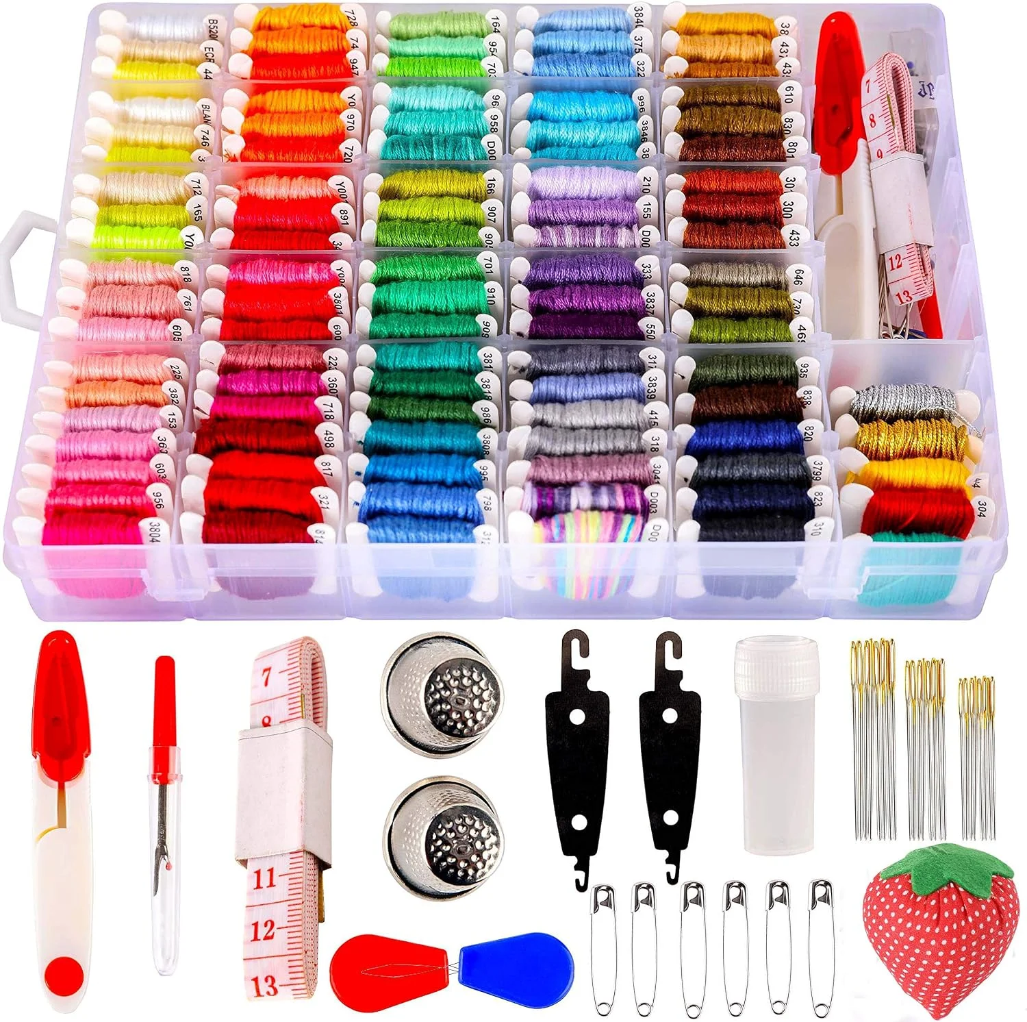 Kit filo per braccialetti con organizer, 100 pezzi