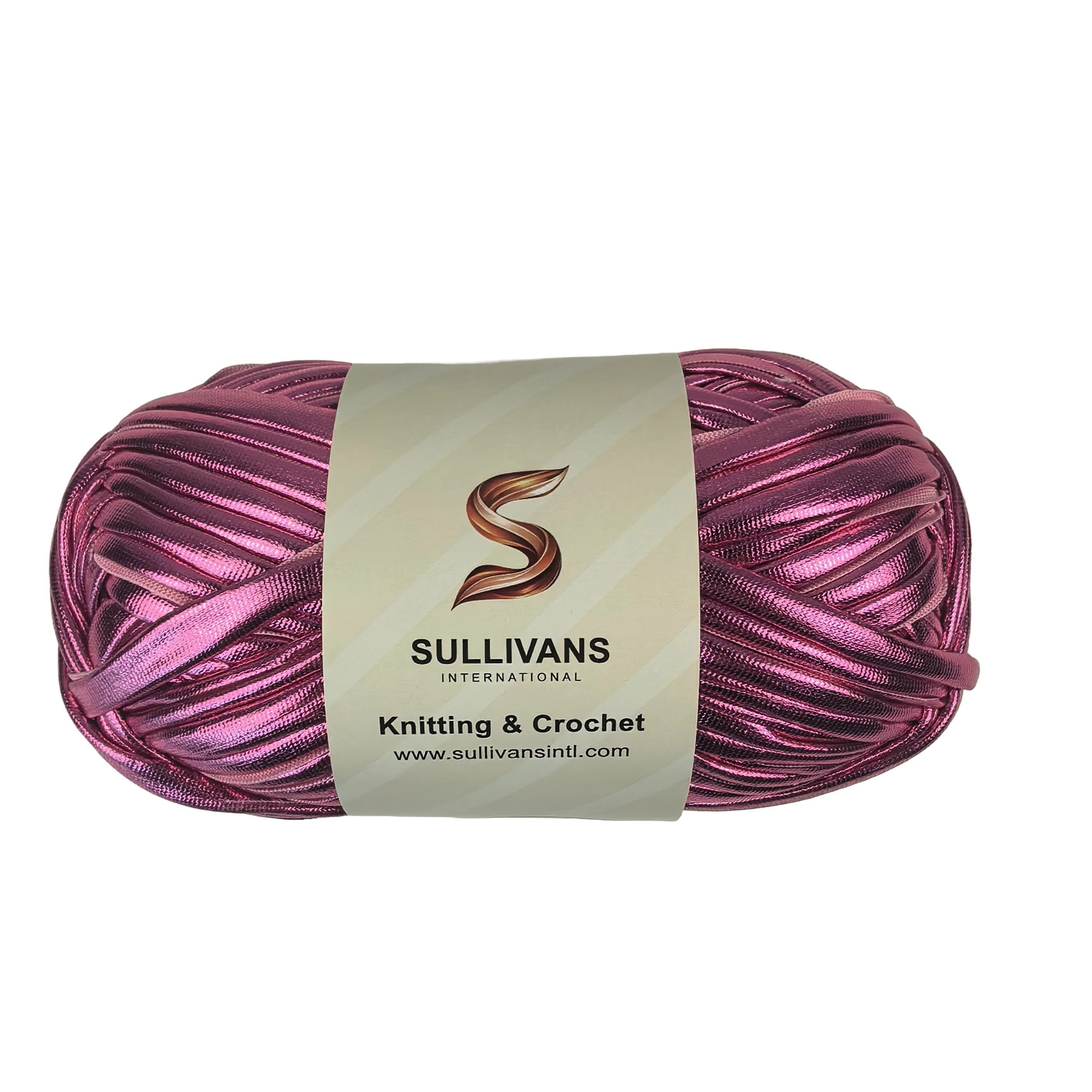 Metallisk T-shirtgarn, polyesterstrikkestofbåndsgarn, Chunky hæklebånd til hækletasker, kurve.